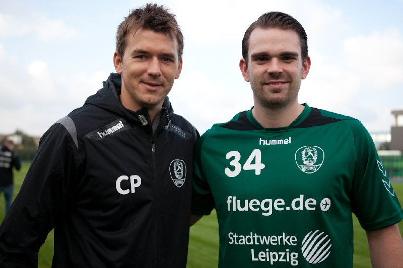 DHfK-Trainer Christian Prokop und Neuzugang Alen Milosevic - Foto Martin Glass