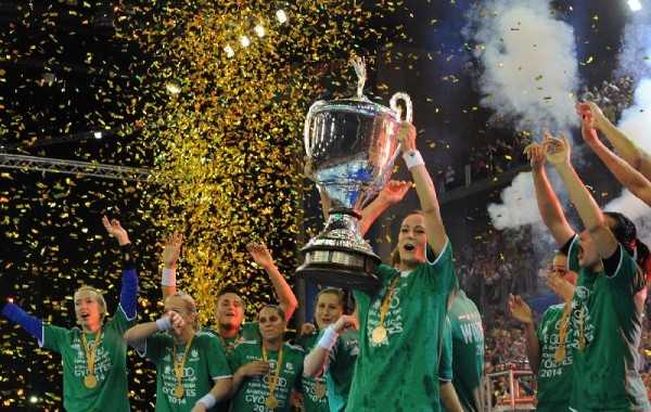 Handball EHF Champions League Women´s Final4 2014 May 4th Budapest/Hungary Final - Buducnost (MNE) vs. Györi Audi ETO KC (HUN) - Winners with Trophy - Foto: EHF Media