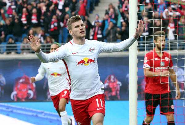 Deutsche Bundesliga, RasenBallsport Leipzig vs. 1. FSV Mainz 05 - Timo Werner (RB Leipzig) - GEPA pictures/Roger Petzsche Deutsche Bundesliga, RasenBallsport Leipzig vs. 1. FSV Mainz 05 - Timo Werner (RB Leipzig) - GEPA pictures/Roger Petzsche