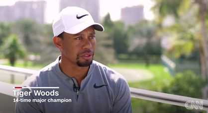 Tiger Woods im Gespraech mit CNN - Quelle CNN International
