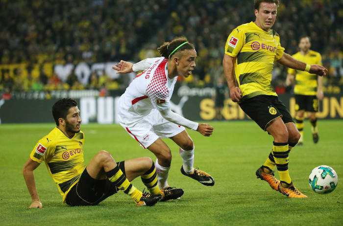 Deutsche Bundesliga, Borussia Dortmund vs. RasenBallsport Leipzig - Nuri Sahin (Dortmund), Yussuf Poulsen (Leipzig) und Mario Götze (Dortmund) - Foto: GEPA pictures/Roger Petzsche Deutsche Bundesliga, Borussia Dortmund vs. RasenBallsport Leipzig - Nuri Sahin (Dortmund), Yussuf Poulsen (Leipzig) und Mario Götze (Dortmund) - Foto: GEPA pictures/Roger Petzsche