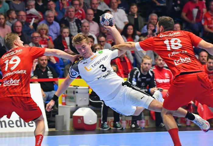 Franz Semper - SC DHfK Leipzig bei MT Melsungen im Handball DHB-Pokal - Foto: Rainer Justen Franz Semper - SC DHfK Leipzig bei MT Melsungen im Handball DHB-Pokal - Foto: Rainer Justen