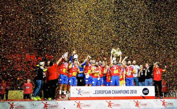 Handball EM 2018 - Spanien Titelgewinner - EHF EURO - Finale - Arena Zagreb - Foto: Joachim Schütz