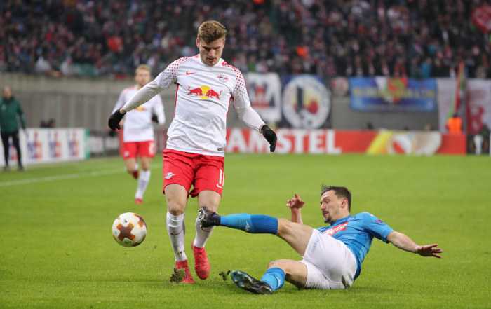 Fußball UEFA Europa League, RasenBallsport Leipzig vs. SSC Neapel - Timo Werner (RB Leipzig) und Mario Rui (Neapel) - Foto: GEPA pictures/Sven Sonntag Fußball UEFA Europa League, RasenBallsport Leipzig vs. SSC Neapel - Timo Werner (RB Leipzig) und Mario Rui (Neapel) - Foto: GEPA pictures/Sven Sonntag