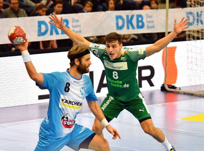 Lucas Krzikalla - TBV 1898 Stuttgart vs. SC DHfK Leipzig - Handball Bundesliga - Foto: Rainer Justen
