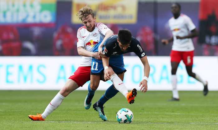 Fußball Bundesliga, RasenBallsport Leipzig vs. TSG 1899 Hoffenheim - Emil Forsberg (RB Leipzig) und Florian Grillitsch (Hoffenheim) - Foto: GEPA pictures/Roger Petzsche Fußball Bundesliga, RasenBallsport Leipzig vs. TSG 1899 Hoffenheim - Emil Forsberg (RB Leipzig) und Florian Grillitsch (Hoffenheim) - Foto: GEPA pictures/Roger Petzsche