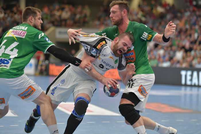 Alen Milosevic - SC DHfK Leipzig vs. Frisch Auf Göppingen - Handball Bundesliga 19. April 2018 - Foto: Rainer Justen Alen Milosevic - SC DHfK Leipzig vs. Frisch Auf Göppingen - Handball Bundesliga 19. April 2018 - Foto: Rainer Justen