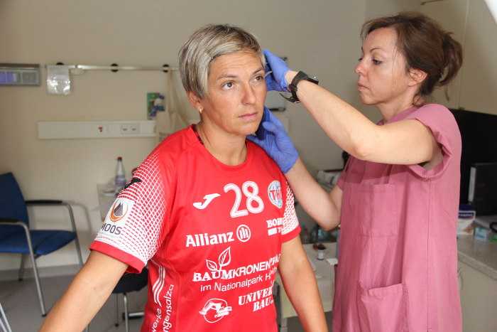 Lydia Jakubisova auf dem Laufband - Thüringer HC - Handball Bundesliga - Foto: THC-Intern