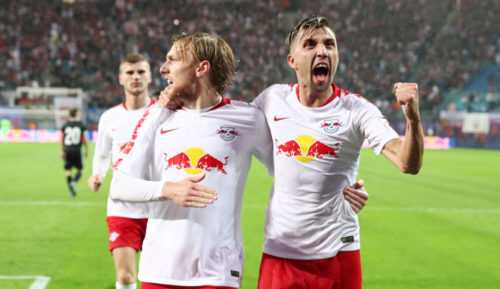 Fußball UEFA Europa League, RasenBallsport Leipzig vs. FK Sorja Luhansk. Emil Forsberg und Kevin Kampl (RB Leipzig). Foto: GEPA pictures/Roger Petzsche Fußball UEFA Europa League, RasenBallsport Leipzig vs. FK Sorja Luhansk. Emil Forsberg und Kevin Kampl (RB Leipzig). Foto: GEPA pictures/Roger Petzsche