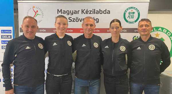 Györi Audi ETO KC Trainer Team - Zoltan Holanek, Amandine Leynaud, Gabor Danyi, Anita Görbicz, Attila Kun (v.l.) - Foto: Györi Audi ETO KC