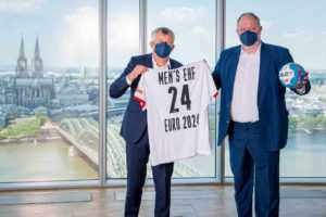 Handball EM 2024 EHF EURO - Vorstellung Spielorte - EHF-Präsident Michael Wiederer und DHB-Präsident Andreas Michelmann - Foto: Sascha Klahn