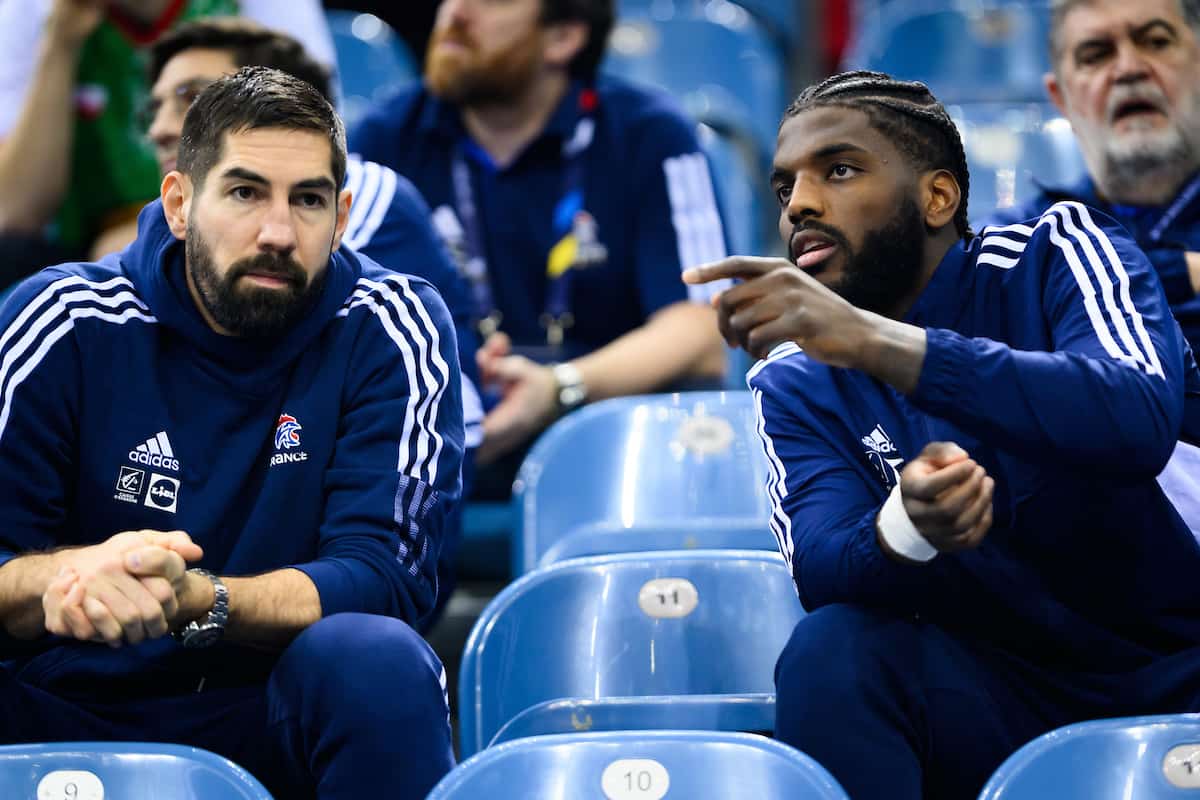 Handball WM 2023 - Frankreich vs. Iran - Nikola Karabatic und Dika Mem - Copyright: IHF