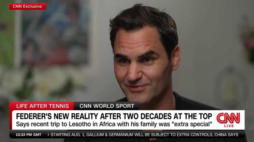 Roger Federer CNN Interview - Copyright: CNN International Roger Federer CNN Interview - Copyright: CNN International