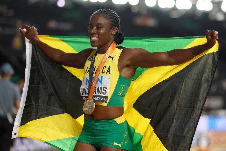 Leichtathletik WM 2023 Budapest 100 Meter Hürden Danielle Williams - Copyright: Getty Images for World Athletics
