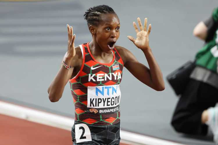 Leichtathletik WM 2023 Budapest Faith Kipyegon 1500 Meter - Copyright: Getty Images for World Athletics
