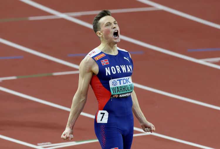 Leichtathletik WM 2023 Budapest 400 Meter Hürden Karsten Warholm - Copyright: Getty Images for World Athletics