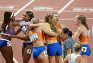 Leichtathletik WM 2023 Budapest Niederlande 4 x 400 Meter Staffel - Copyright: Getty Images for World Athletics