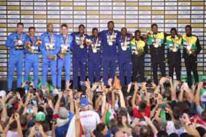 Leichtathletik WM 2023 Budapest USA 4 x 400 Meter Staffel - Copyright: Getty Images for World Athletics