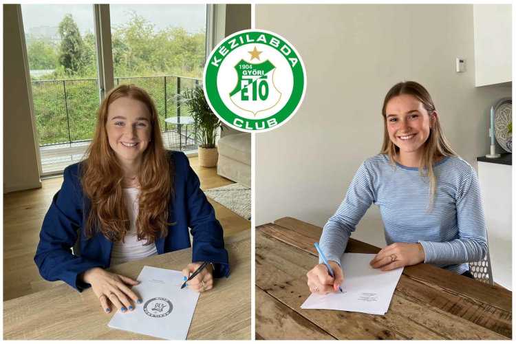 Handball News Ungarn - Györi Audi ETO KC - Dione Housheer und Bo van Wetering - Copyright: Györi Audi ETO KC