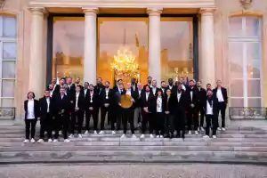 Handball EM 2024 Europameister Frankreich bei Staatspräsident Emmanuel Macron - Copyright: FFHANDBALL_ICONSPORTS