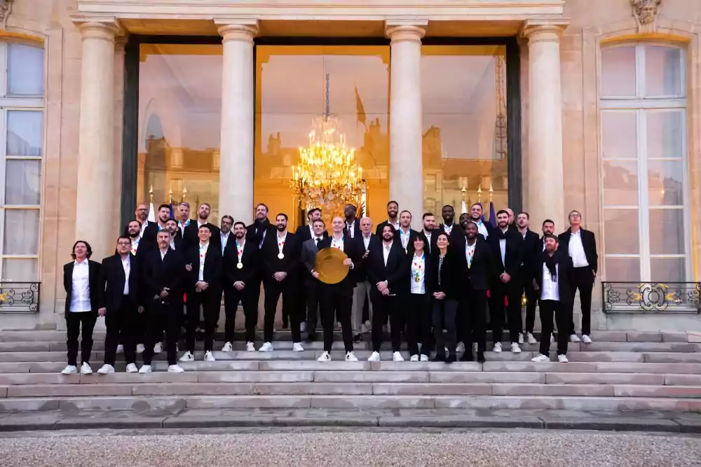 Handball EM 2024 Europameister Frankreich bei Staatspräsident Emmanuel Macron - Copyright: FFHANDBALL_ICONSPORTS