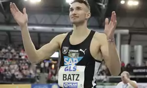 Leichtathletik Hallen DM 2024 Leipzig - Simon Batz Weitsprung - Copyright: © DLV / Theo Kiefner Leichtathletik Hallen DM 2024 Leipzig - Simon Batz Weitsprung - Copyright: © DLV / Theo Kiefner