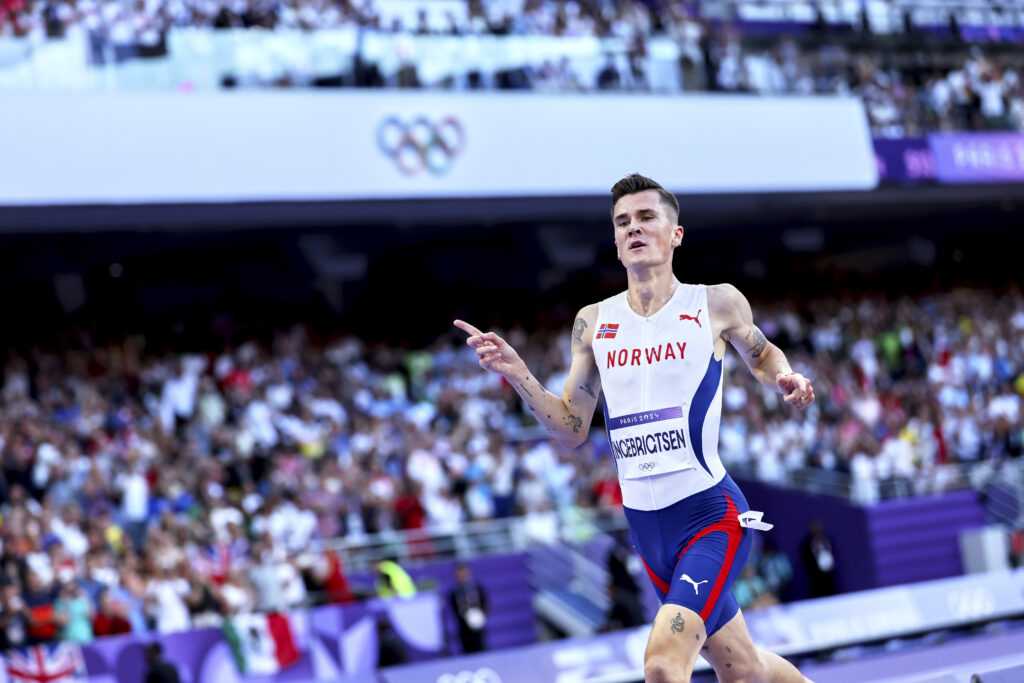 Olympia Paris 2024 Leichtathletik Live Jakob Ingebrigtsen über 5.000 Meter am 10. August 2024 im Stade de France - Copyright: Dan Vernon for World Athletics