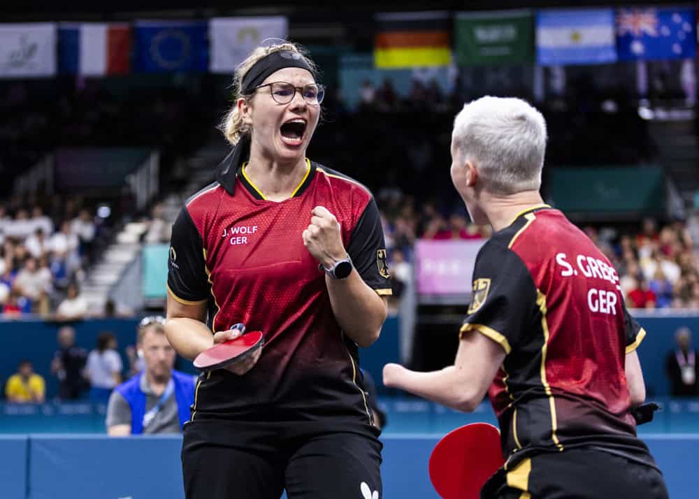Paralympics Paris 2024 - Para Tischtennis - Stephanie Grebe und Juliane Wolf Deutschland DBS - Copyright: © Mika Volkmann / DBS