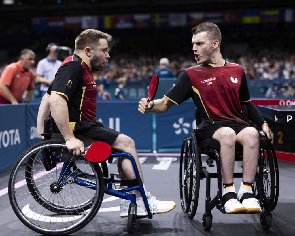 Paralympics Paris 2024 - Para Tischtennis - Valentin Baus und Thomas Schmidberger Deutschland DBS - Copyright: © Mika Volkmann / DBS