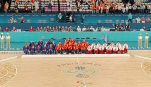 Paralympics Paris 2024 Live Arena Bercy - Finale Rollstuhl Basketball Niederlande vs. USA - Siegerehrung - Copyright: SPORT4FINAL