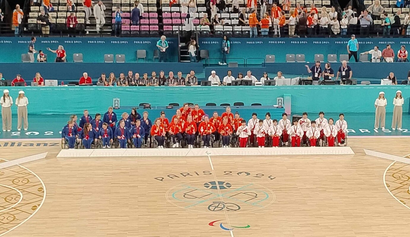 Paralympics Paris 2024 Live Arena Bercy - Finale Rollstuhl Basketball Niederlande vs. USA - Siegerehrung - Copyright: SPORT4FINAL