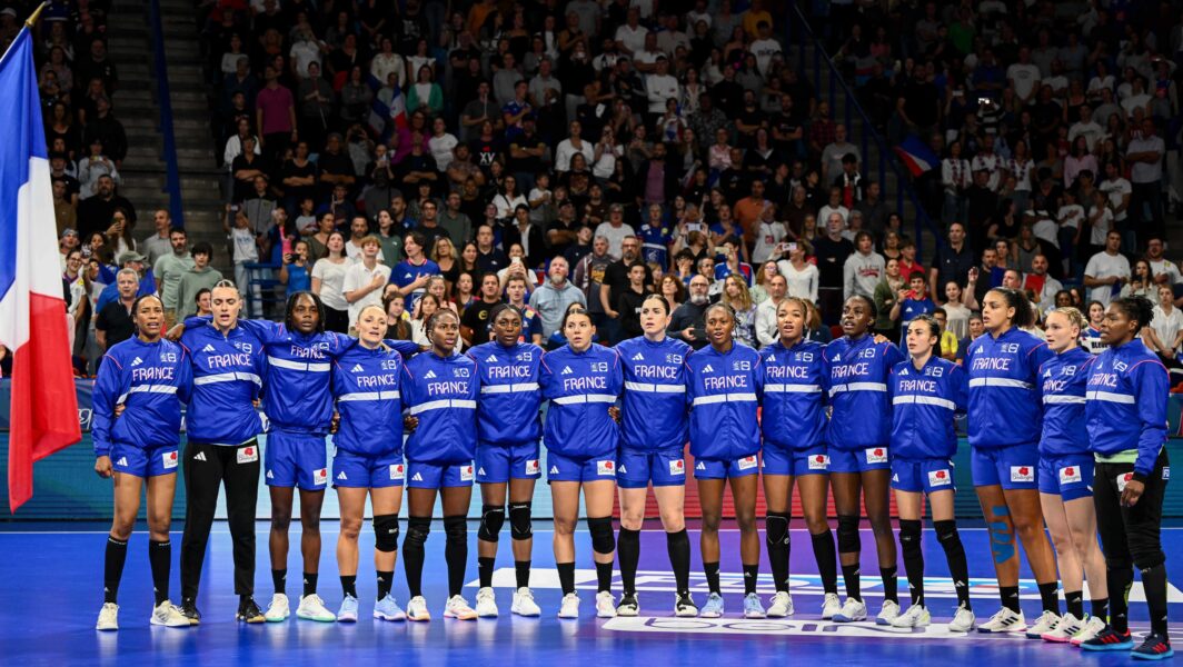 Handball EM 2024 EHF EURO Frauen Team Frankreich - Team of France during the International Women's Friendly match between France and Norway at Palais des Sports de Pau on July 6, 2024 in Pau, France. Copyright: Loic Cousin/Icon Sport. Photo by Icon Sport