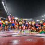 Leichtathletik WM 2025 Tokio - 4 mal 100 Meter Staffel Frauen Medaillen - Copyright: Mattia Ozbot for World Athletics