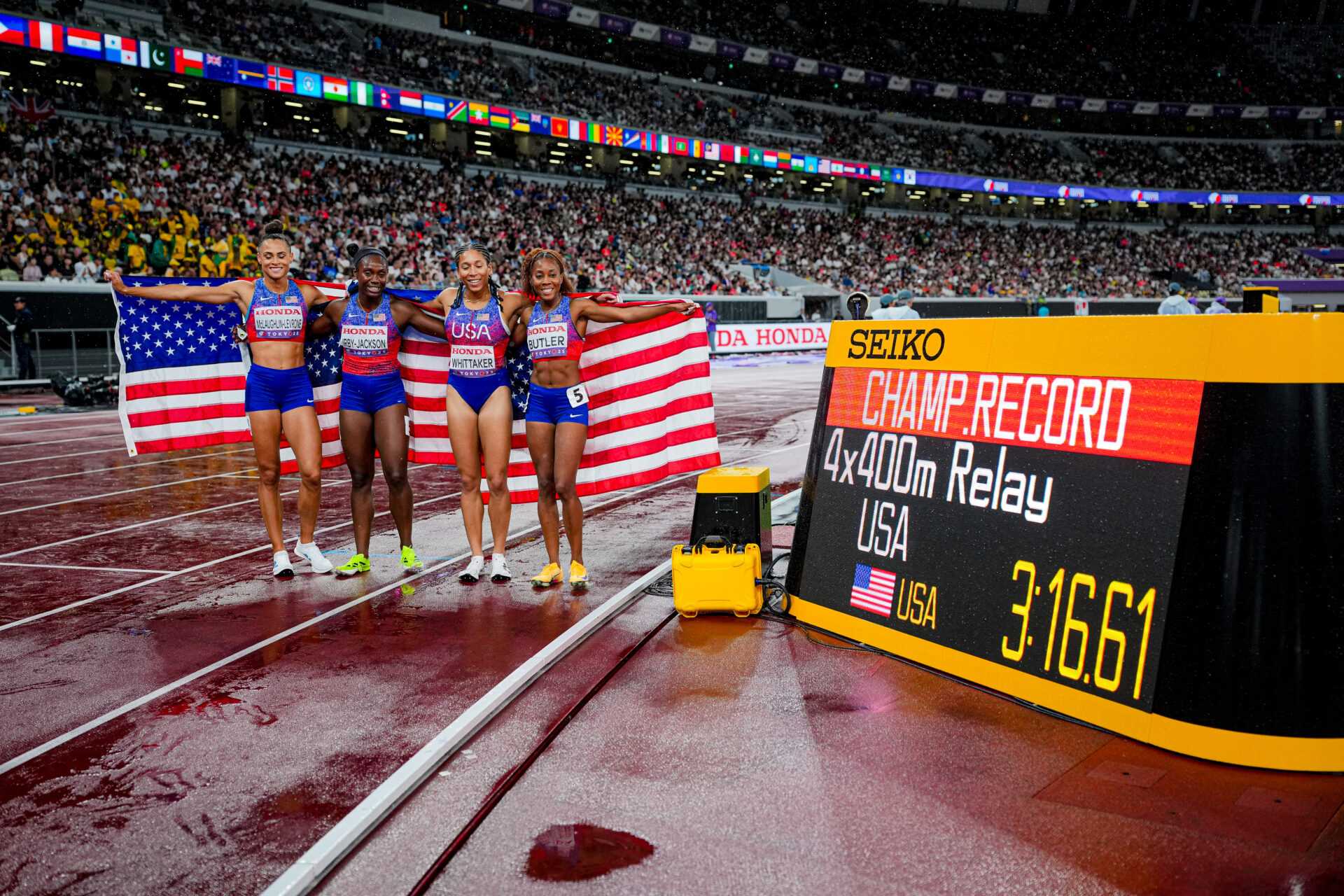 Leichtathletik WM 2025 Tokio - 4 mal 400 Meter Staffel Frauen - Copyright: Dan Vernon for World Athletics