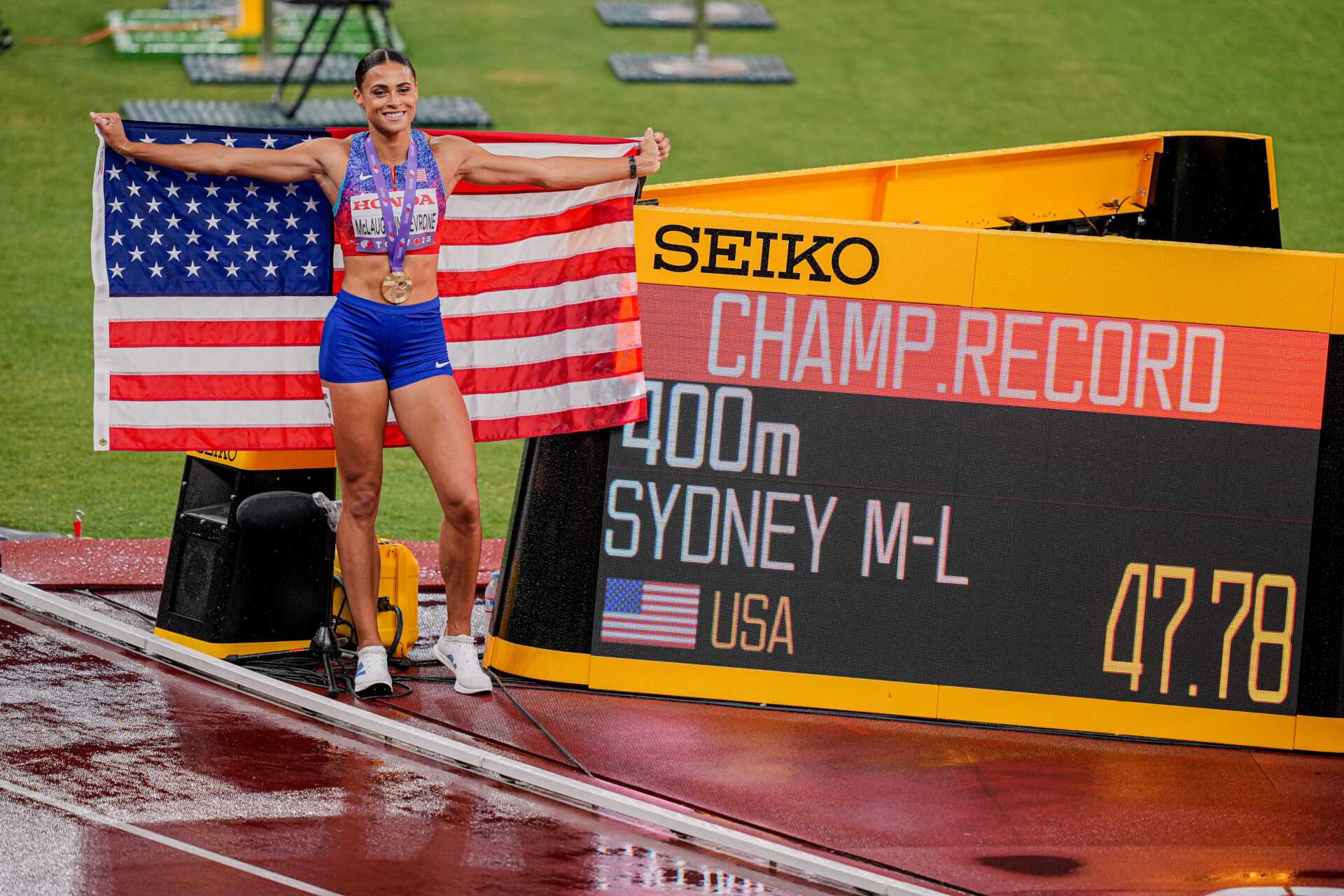 Leichtathletik WM 2025 Tokio - Sydney McLaughlin-Levrone Championship Record - Copyright: Eric Wu for World Athletics