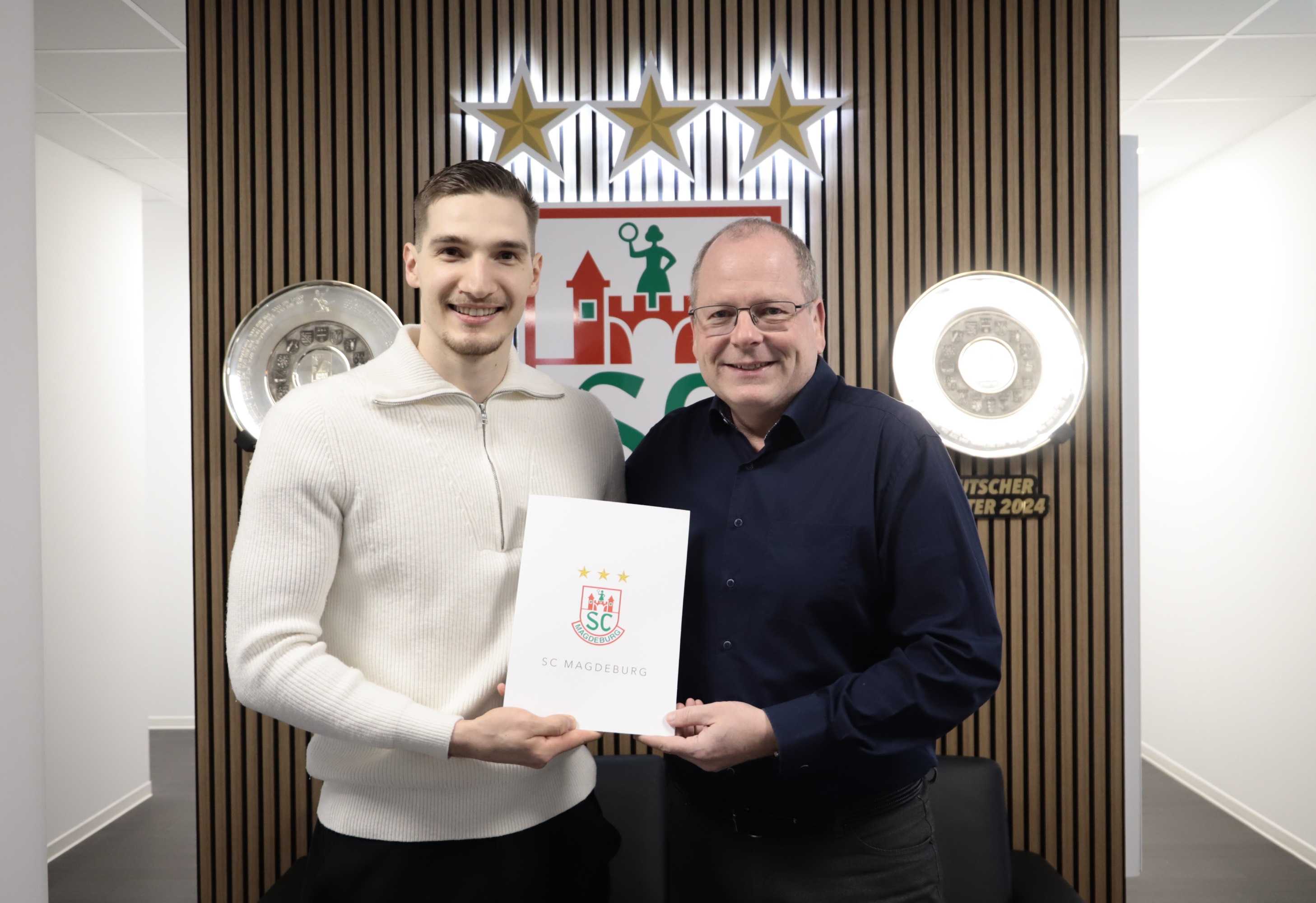 SC Magdeburg - Dominik Kuzmanovic und Marc-Henrik Schmedt - Handball Bundesliga - Copyright: SC Magdeburg / Katja Müller