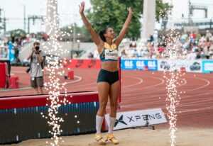 Leichtathletik Goldenes Oval 2026 Dresden Malaika Mihambo - Copyright: Stefan Mayer / DLV