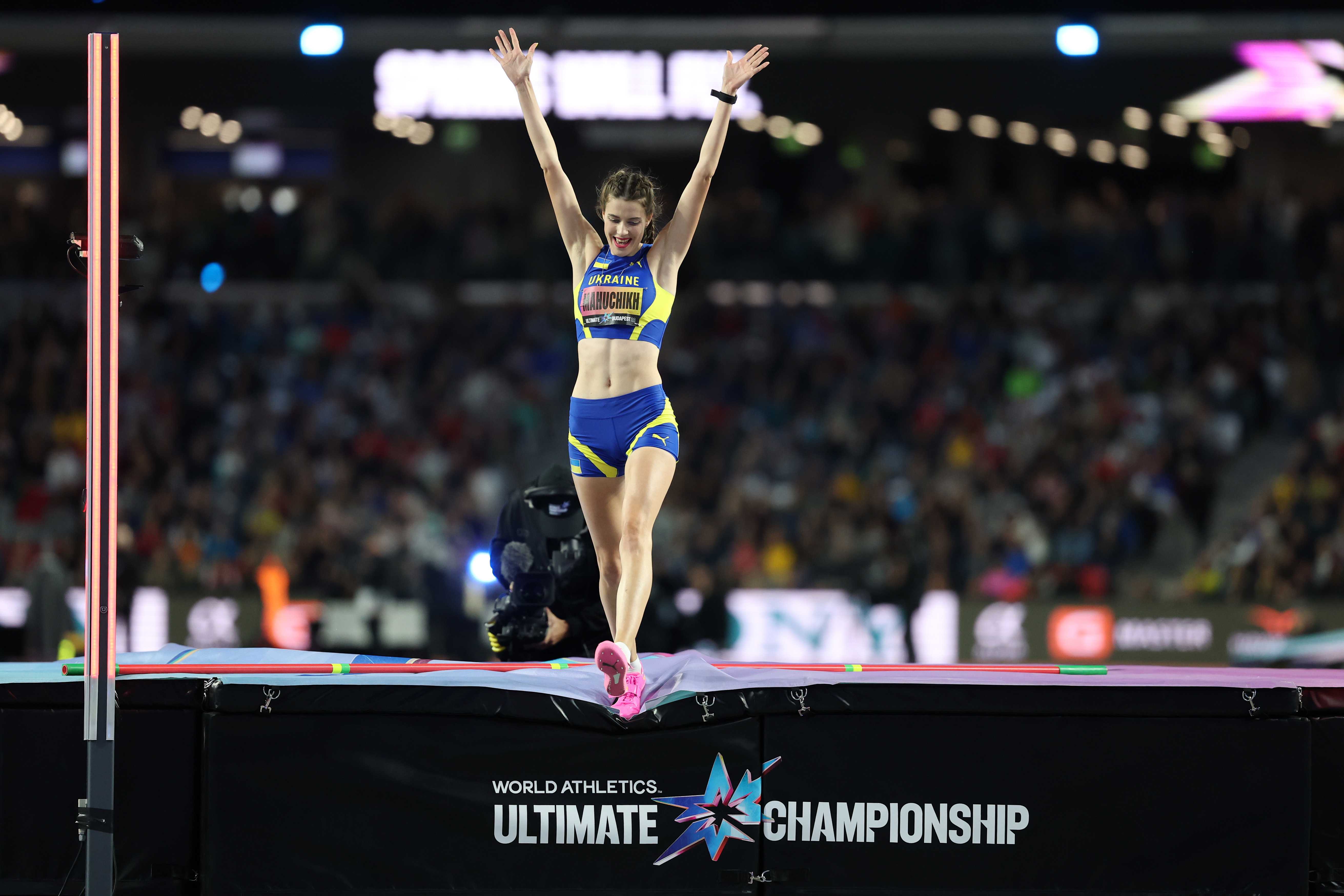 Leichtathletik Ultimate WM 2026 Live Budapest Yaroslava Mahuchikh Hochsprung - Copyright: Maja Hitij/World Athletics via / über Getty Images Leichtathletik Ultimate WM 2026 Live Budapest Yaroslava Mahuchikh Hochsprung - Copyright: Maja Hitij/World Athletics via / über Getty Images